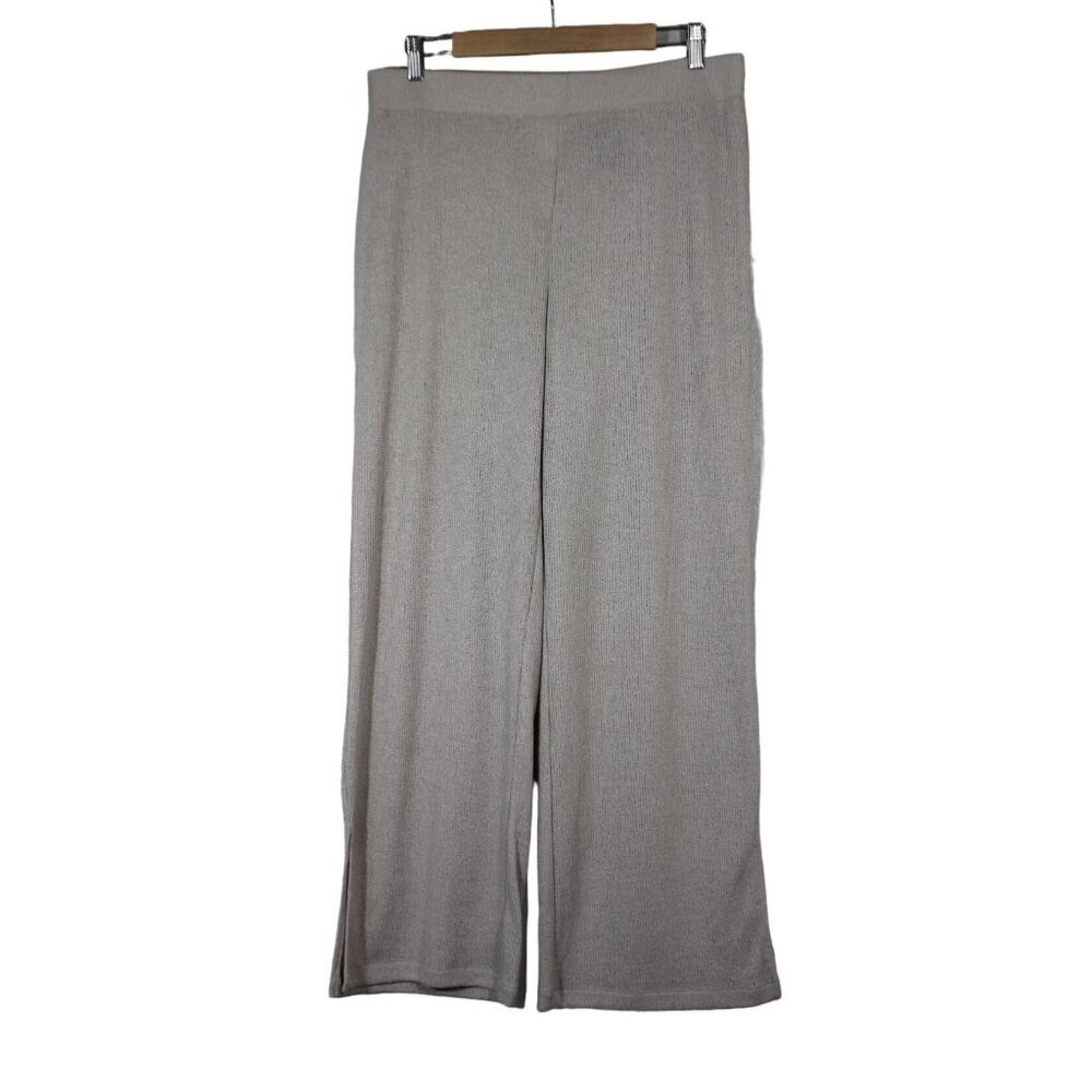H&M women's semi sheer elastic waist wide leg pull on knit lounge‎ pants L